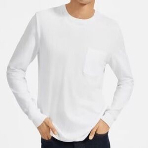 Everlane Uniform The Cotton Long-Sleeve Pocket Tee in white Size XXL